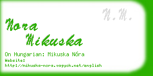 nora mikuska business card