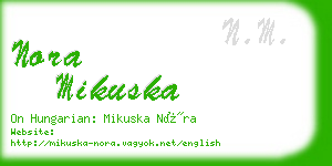 nora mikuska business card